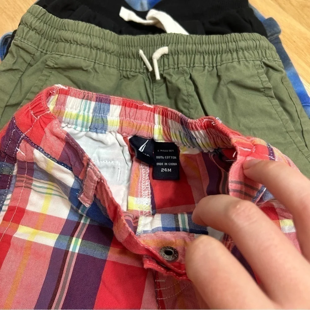 2T Shorts Bundle Lot Boys Nautica Gap Mixed Brands Red Plaid Blue
